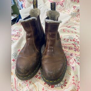 Dr. Martens Brown Chelsea Winter Boots with Cream Lining